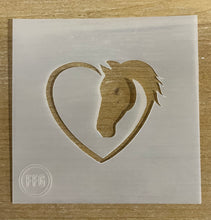 Load image into Gallery viewer, Horse with Heart Soap Stencil
